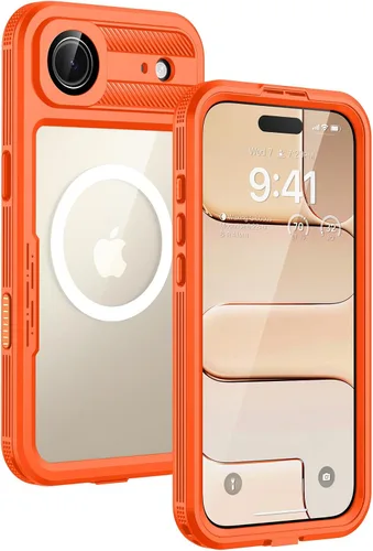 Miniatura 8 de Lanhiem Funda magnética para iPhone 17 Pro Max, IP68 impermeable, a prueba de polvo, compatible con Magsafe, protector de pantalla integrado, cuerpo
