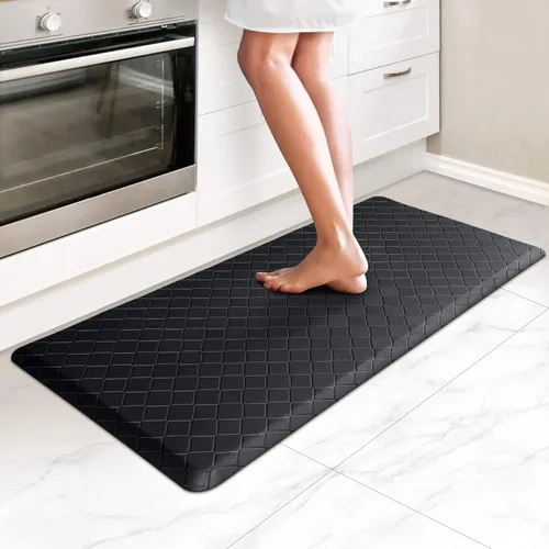 Miniatura 19 de HappyTrends Alfombras antifatiga para cocina, 4/5 pulgadas de grosor, antideslizantes, impermeables, ergonómicas, cómodas para cocina, suelo, hogar