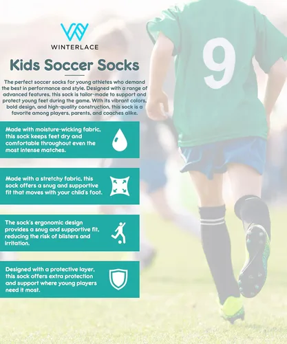 Miniatura 3 de Winterlace Calcetines de fútbol para niños, 3 pares para niños y niñas, jóvenes, hasta la rodilla, atléticos, deportes, fútbol, gimnasio, paquete