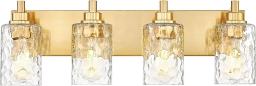 Miniatura 23 de Lámparas de baño, lámpara de tocador moderna de 4 luces con pantalla en forma de copa de vino de vidrio transparente, accesorios de iluminación Negro