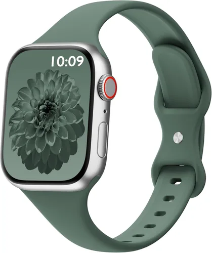 Miniatura 39 de Bandas delgadas de silicona deportivas compatibles con Apple Watch de 38mm 42mm 40mm 44mm 41mm 45mm 46mm 49mm, correa de repuesto delgada y estrecha