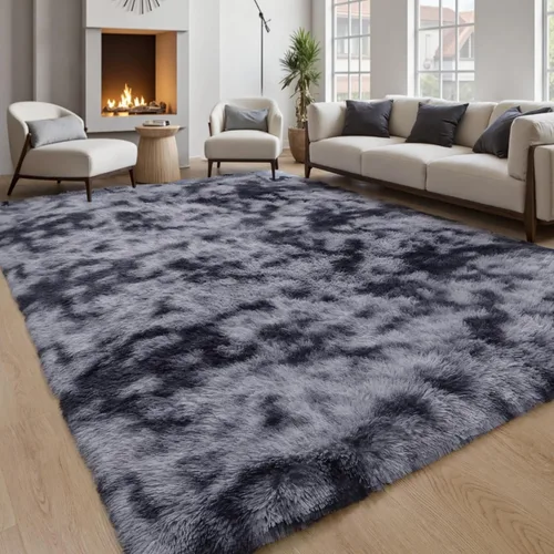 Miniatura 26 de KCHOWUA Alfombras Esponjosas y Peludas de Unicornio para Dormitorio de Niñas, 3x5 pies Lavable Antideslizante Alfombra de Área Shag Peluda para Sala