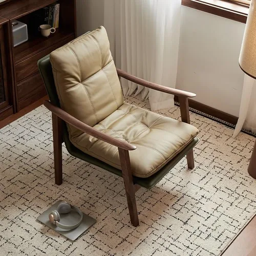 Miniatura 6 de Silla de escritorio cómoda Silla de madera Silla de comedor Silla de té moderna Silla de té para el hogar Reposabrazos Silla de ocio Silla