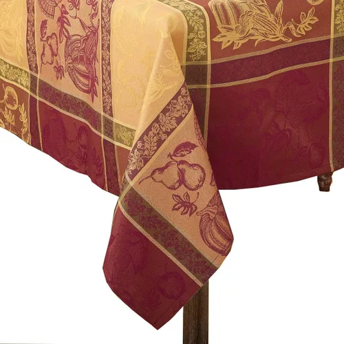 Miniatura 5 de Mantel de cena con diseño jacquard de Acción de Gracias en colores otoñales naranjas, 72 x 120 pulgadas, rectangular