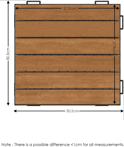 Miniatura 2 de Furinno FG181034 Tioman - Azulejos de madera para pavimento, natural (paquete de 10)