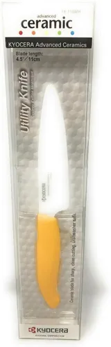 Miniatura 10 de Kyocera Ceramic Revolution - Cuchillo utilitario de 4.5 pulgadas, mango naranja, hoja blanca