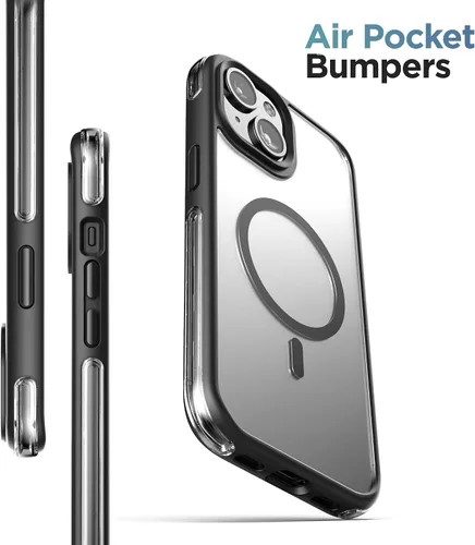 Miniatura 7 de Encased MAG - Funda para cinturón diseñada para iPhone 15 con clip de funda, tecnología protectora AirGuard (negro/transparente) compatible