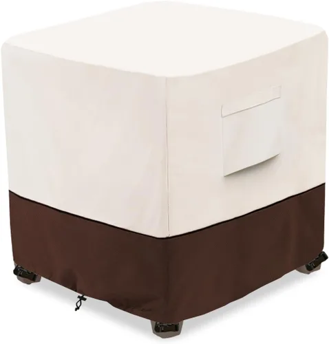 Bitubi Funda otomana impermeable para patio, funda cuadrada resistente para muebles de mesa auxiliar para exteriores, tamaño 22 pulgadas de largo x