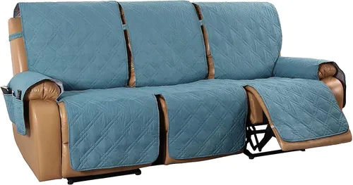 Miniatura 15 de Beacon Pet Funda para silla reclinable, funda elástica para sofá reclinable de 2/3 plazas, funda impermeable con bolsillos, protector de muebles