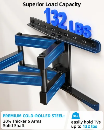 Miniatura 4 de HOME VISION Soporte de pared para TV de 26 a 70 pulgadas de hasta 132 libras, movimiento completo tiene giro suave, inclinación y extensión