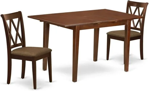 Miniatura 8 de East West Furniture PSCL5-MAH-W - Juego de mesa de comedor de 5 piezas, incluye una mesa de cocina rectangular con hojas de mariposa y 4 sillas