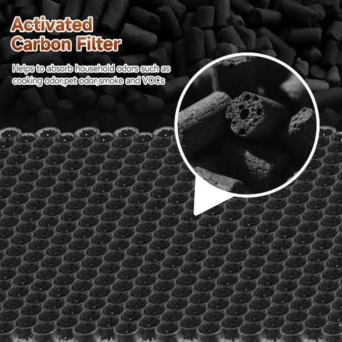 Miniatura 5 de Juego de 2 filtros de repuesto de carbono HEPA de 8L compatibles con purificador de aire Okaysou Airmax 8L, 2 piezas de prefiltro de carbono+2