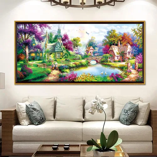 Miniatura 17 de Twinkel Pinkel Kits de pintura de diamantes 5D grandes para adultos, paisaje, cabaña, taladro completo, pintura de diamante, arte de bordado