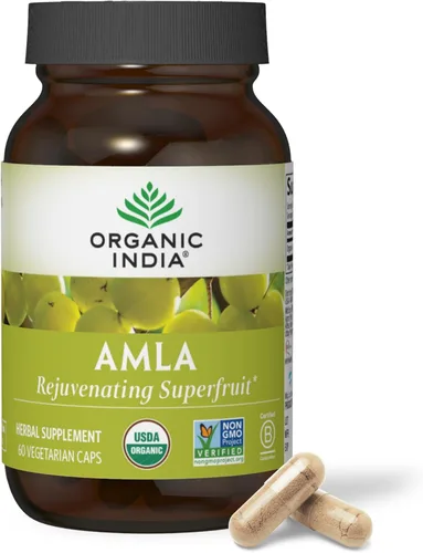 Miniatura 8 de ORGANIC INDIA Amalaki Suplemento vitamínico a base de hierbas, apoyo inmunológico, vitamina C, vegano, sin gluten, kosher, ayurvédico, antioxidante