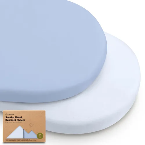 Paquete de 2 sábanas orgánicas para moisés para bebés niños y niñas, 100% algodón, compatibles con Halo Bassinest giratorio, Graco, Baby Delight,
