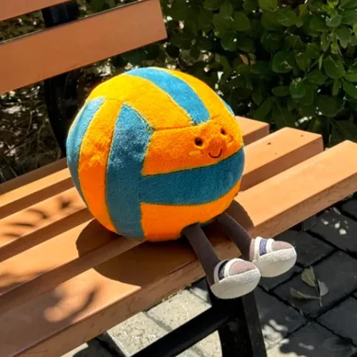 Miniatura 6 de Juguetes de peluche de voleibol de 12 pulgadas, bolas de felpa deportivas suaves y divertidas, juguetes de muñeca de fútbol americano con pies