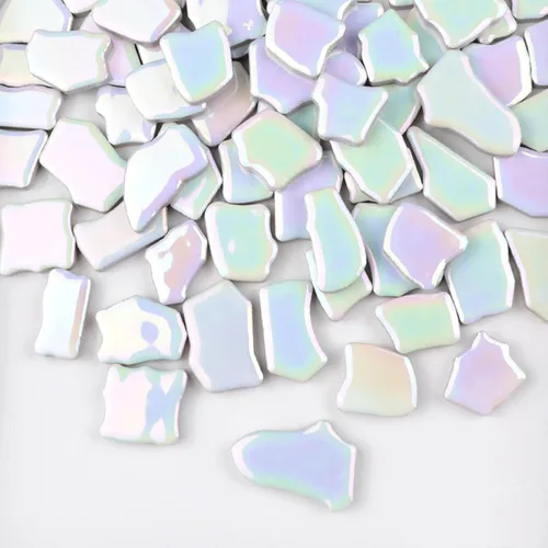 Miniatura 6 de Azulejos de mosaico de cerámica irregulares de 0.78 a 1.57 pulgadas, piezas de mosaico de 1.1 libras, piedras para decoración del hogar, platos
