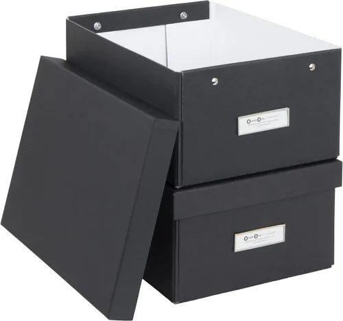 Miniatura 2 de Bigso Box of Sweden Karin Caja de almacenamiento plegable con marco de etiqueta para identificación, montaje simple sin herramientas, cajas