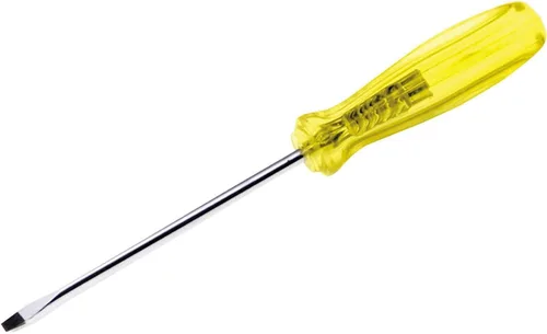 URREA Destornillador ranurado - Destornillador de cabeza plana de punta de 1/4 pulgadas con vástago redondo de 4 pulgadas de largo y mango de