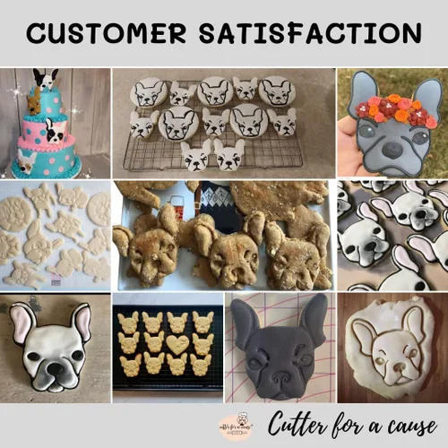 Miniatura 3 de Cortador de galletas Bulldog francés y cortador de golosinas para perros, cara - 3 pulgadas