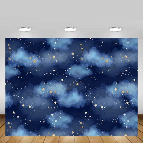 Miniatura 2 de MEHOFOTO Fondo de estudio fotográfico de cielo azul oscuro, nube, accesorios de fondo para niños, cumpleaños, príncipe, baby shower, decoración