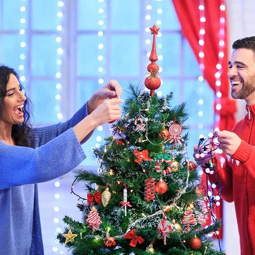 Miniatura 7 de codree 8 piezas Adornos colgantes de piruleta de Navidad - Adornos de caramelo para árbol de Navidad - Adorno de arcilla polimérica de caramelo
