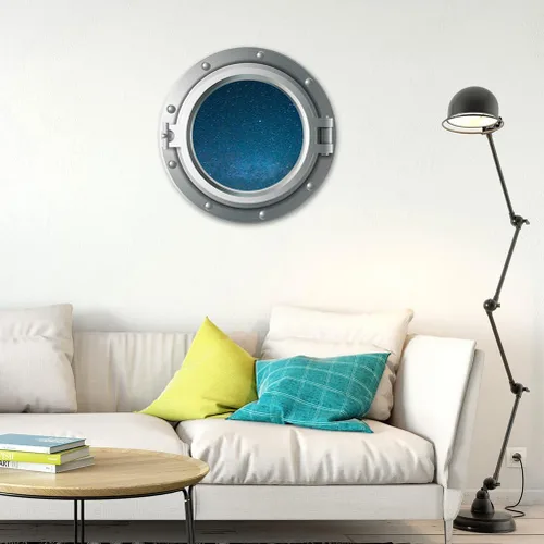 Miniatura 2 de Calcomanías 3D para ventana de avión de universo, calcomanía de pared para dormitorio de bebé, sala de estar, decoración de pared con temática