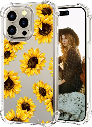 Miniatura 37 de Hungo Funda compatible con iPhone 15 Plus para mujer, diseño floral transparente, lindo, flor azul rosa Rosas Azules