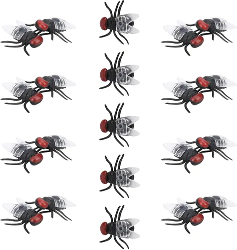 Miniatura 9 de Zerodis Juguete de simulación 20pcs de plástico modelo de broma de juguete de broma juguete simulación mosca para niños y mascotas (#1)