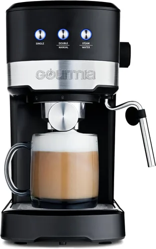 Miniatura 4 de Gourmia Máquina de café expreso de 15 barras con potente varita de espuma con depósito de agua extraíble de 1.2 L, color negro