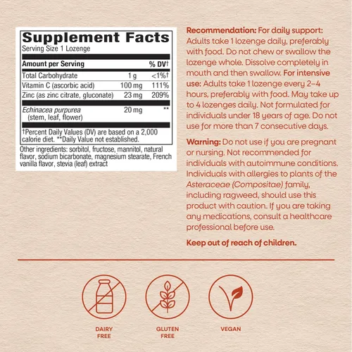Miniatura 6 de Pastillas de Zinc de Nature's Way con Vitamina C y Equinácea, Suplementos de Zinc para Hombres y Mujeres, Apoyo Inmunológico*, Sabor a Bayas