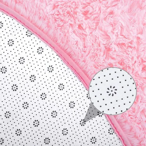 Miniatura 3 de Alfombra redonda rosa para dormitorio, alfombra circular esponjosa de 4 pies para habitación de los niños, alfombra suave antideslizante, alfombra