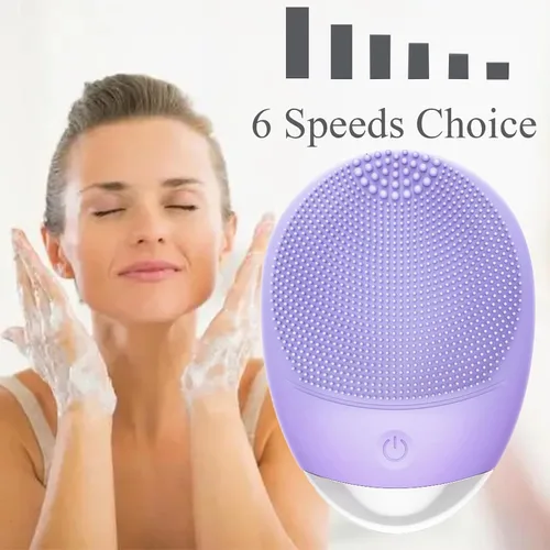 Miniatura 4 de Cepillo de limpieza facial, 3 en 1, limpiador facial eléctrico de silicona suave impermeable, recargable por USB, IPX7, resistente al agua, cepillo