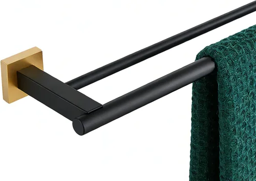 Miniatura 12 de Miyili Toallero doble de 24 pulgadas de acero inoxidable cepillado para toallas de baño, soporte de pared, A02N60B Acero cepillado