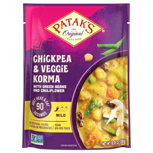Miniatura 12 de Patak's Butter Chickpeas & Veggies – Comida vegetariana lista para comer – Curry indio suave con garbanzos, espinacas y verduras – Comida
