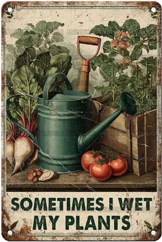 Miniatura 32 de Letreros vintage de lata de pollo para Coop Retro Garden Letrero de metal Granja Jardinería Girl Poster I Just Want To Work In My Garden And Hang