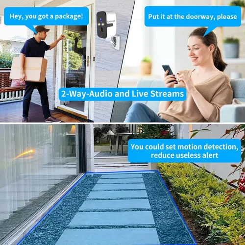 Miniatura 7 de Cámaras de Seguridad Inalámbricas para Exteriores e Interiores, Cámaras Horizontales de 180° para Seguridad del Hogar con Batería, Cámara WiFi