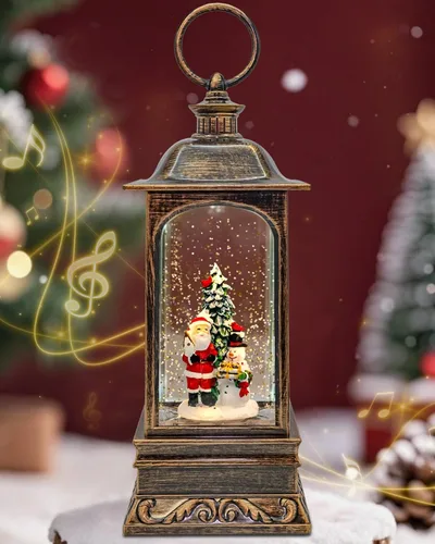 Miniatura 9 de Grandes Globos de Nieve de Navidad, Linternas de Navidad, 11.5" Globos de Nieve Eléctricos Iluminados con 8 Canciones, Temporizador de 6H, Doble