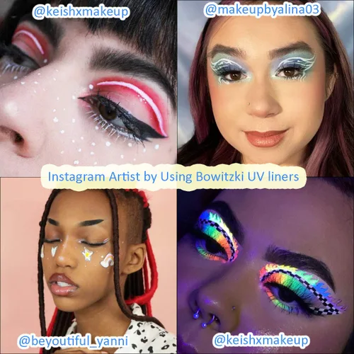Miniatura 3 de Bowitzki Delineador de ojos activado por agua Hydra Liner Graphic Cake Aqua Eye Liner Retro Maquillaje Pastel UV Glow Color Neon Face Body Paint