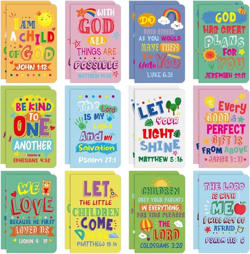 Miniatura 9 de 24 blocs de notas con versículos de la Biblia, mini cuadernos religiosos de bolsillo, motivacionales, cristianos, pequeños blocs de notas