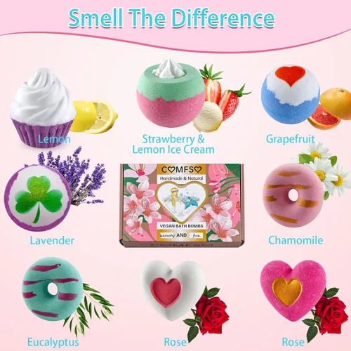 Miniatura 2 de Bombas de baño para niñas - Bombas de baño, regalos de Navidad para mujeres y niños, baño de burbujas, juego de regalo de bombas de baño hecho a