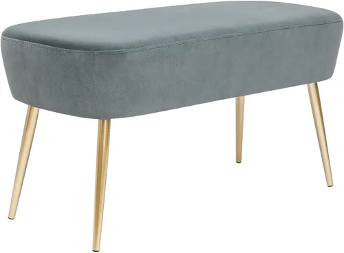 Miniatura 7 de Homebeez Banco otomano de terciopelo de 35 pulgadas de largo, banco otomano de cama auxiliar con patas de metal dorado, tocador para entrada, sala