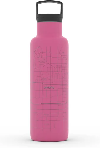 Miniatura 34 de Well Told Botella de agua aislada con mapa de Washington DC grabado, botella de acero inoxidable grabada (21 onzas, blanco) botella aislada de mapa