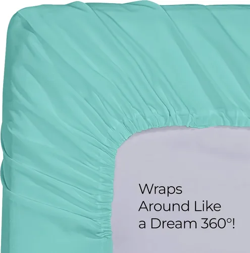 Miniatura 6 de Utopia Bedding Sábana Bajera Completa Ajustada - Sábana de Fondo - Bolsillo Profundo - Microfibra Suave - Resistente al Encogimiento y la Azul Spa