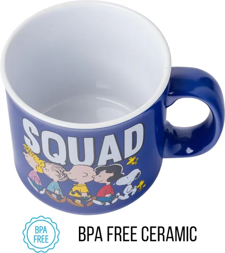 Miniatura 6 de Silver Buffalo Peanuts Squad With Sally, Linus, Charlie Brown, Lucy, Snoopy y Woodstock - Taza de cerámica para caravana, 20 onzas Peanuts Squad