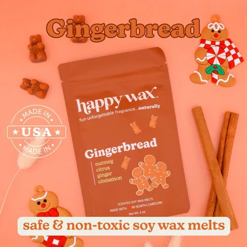 Miniatura 5 de Happy Wax Gingerbread - Cera perfumada de oso para derretir – Natural fuerte perfumada con aceites esenciales – No tóxica y segura para mascotas