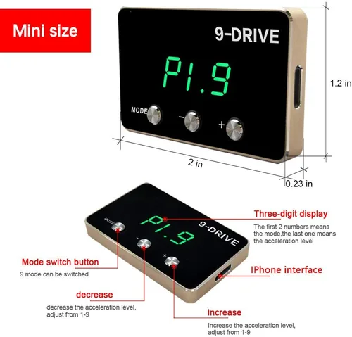 Miniatura 2 de Regulador de acelerador electrónico universal 9 MODO Acelerador de pedal de conducción inteligente eficiente de combustible para coches