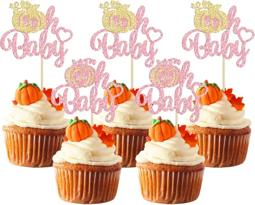 Miniatura 22 de Gyufise Decoración de pastel de calabaza – Decoración azul para pastel de baby shower para cumpleaños, Halloween, suministros de fiesta de Acción