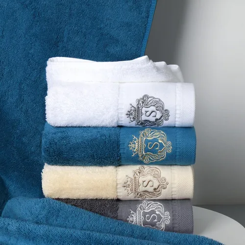 Miniatura 7 de Juego de toallas de baño de lujo súper suaves y altamente absorbentes de 100% algodón premium para regalos (Azul-A)