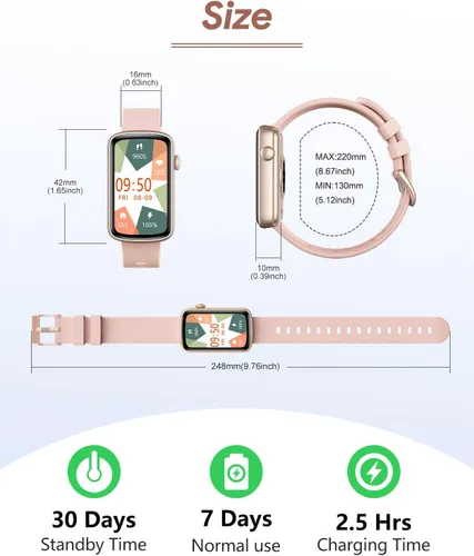 Miniatura 9 de Fitness Tracker, Fitness Watches for Women Men with Heart Rate Monitor Blood Oxygen Sleep Tracker Pedometer, 1.47" Smart Watch Step Calorie Counter